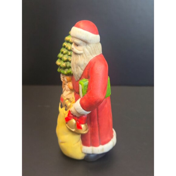 Vintage Collectible Santa Figurine Porcelain Christmas Naughty Nice list toy bag - Picture 8 of 12